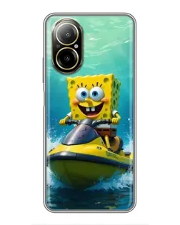 Чехол для Realme C67 с картинкой «Спанч Боб на гидроцикле» Чехол для Realme C67 с картинкой «Спанч Боб на гидроцикле»