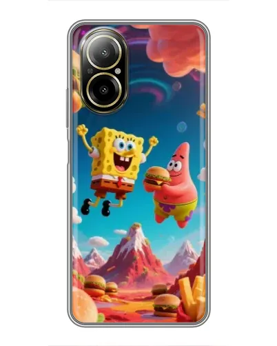 Чехол для Realme C67 с картинкой «Космический фастфуд»