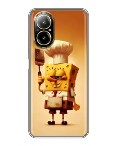 Чехол для Realme C67 с картинкой «Губка Боб повар»