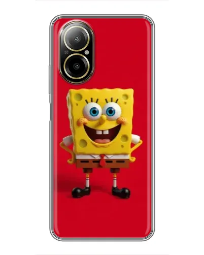 Чехол для Realme C67 с картинкой «Спанч Боб на красном»