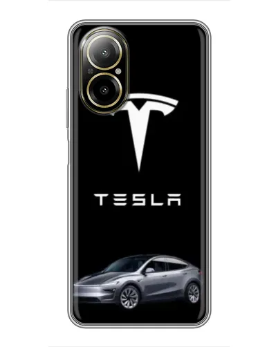 Чехол для Realme C67 с картинкой «Tesla Model Y»