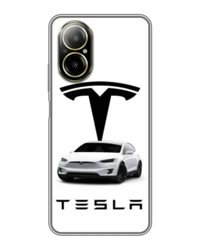 Чехол для Realme C67 с картинкой «Tesla White Style»