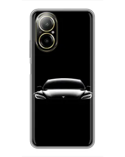 Чехол для Realme C67 с картинкой «Фары Tesla Night»