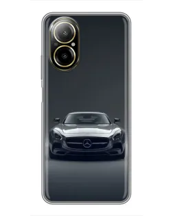 Чехол для Realme C67 с картинкой «Mercedes на черном»