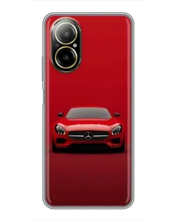 Чехол для Realme C67 с картинкой «Красный Mercedes AMG»