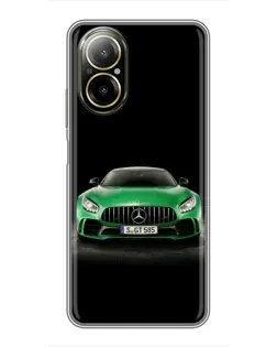 Чехол для Realme C67 с картинкой «Mercedes — неоновый лого»