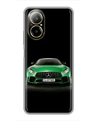 Чехол для Realme C67 с картинкой «Mercedes — неоновый лого»