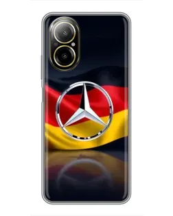 Чехол для Realme C67 с картинкой «Mercedes — флаг Германии»