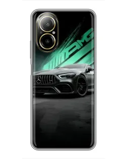 Чехол для Realme C67 с картинкой «Темный Mercedes AMG»