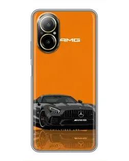Чехол для Realme C67 с картинкой «Оранжевый Mercedes AMG»