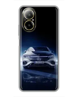 Чехол для Realme C67 с картинкой «Ночной Mercedes EQ»