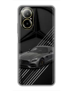 Чехол для Realme C67 с картинкой «Mercedes AMG — графика»