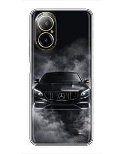 Чехол для Realme C67 с картинкой «Mercedes в дыму»