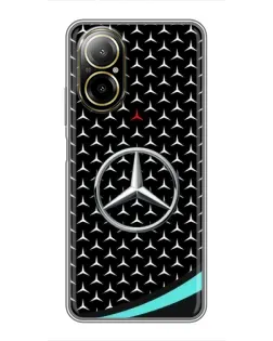 Чехол для Realme C67 с картинкой «Mercedes — бирюзовый акцент»