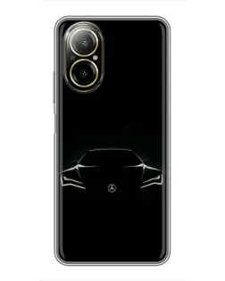 Чехол для Realme C67 с картинкой «Mercedes — силуэт авто» Чехол для Realme C67 с картинкой «Mercedes — силуэт авто»