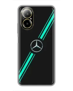 Чехол для Realme C67 с картинкой «Спортивные линии Mercedes» Чехол для Realme C67 с картинкой «Спортивные линии Mercedes»