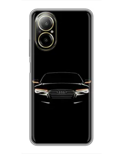 Чехол для Realme C67 с картинкой «Audi — ночной контур»