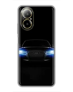 Чехол для Realme C67 с картинкой «Audi в неоне»