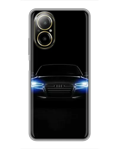 Чехол для Realme C67 с картинкой «Audi в неоне»