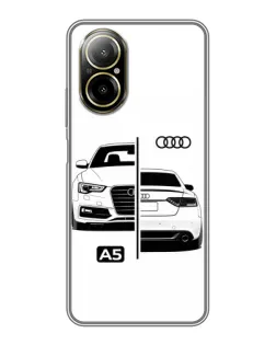 Чехол для Realme C67 с картинкой «Audi — контрастный дизайн»