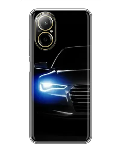 Чехол для Realme C67 с картинкой «Неоновый взгляд Audi»