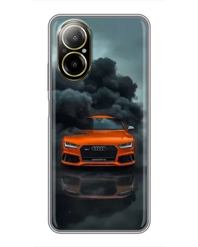 Чехол для Realme C67 с картинкой «Audi в облаках дыма»