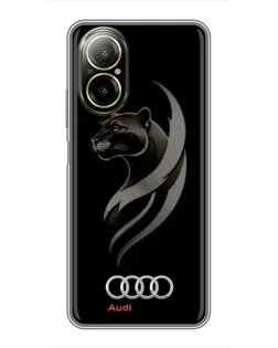 Чехол для Realme C67 с картинкой «Графика — пантера и Audi»
