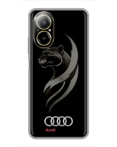 Чехол для Realme C67 с картинкой «Графика — пантера и Audi»