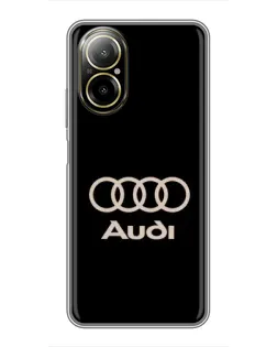 Чехол для Realme C67 с картинкой «Audi — золотой логотип»