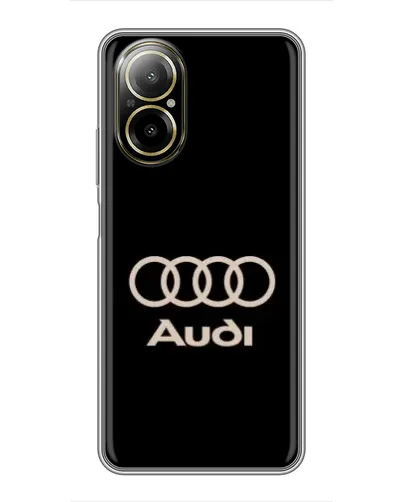 Чехол для Realme C67 с картинкой «Audi — золотой логотип»