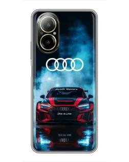 Чехол для Realme C67 с картинкой «Audi Sport — неон»