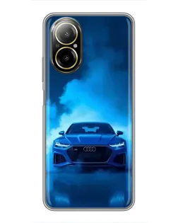 Чехол для Realme C67 с картинкой «Audi — голубая энергия»