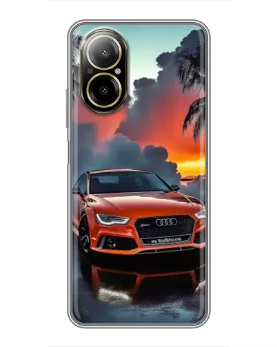 Чехол для Realme C67 с картинкой «Audi — закат»