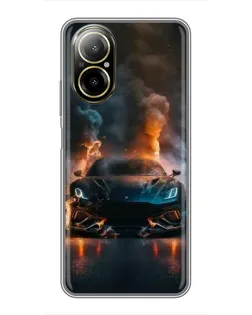 Чохол для Realme C67 з картинкою «Lamborghini димна естетика»
