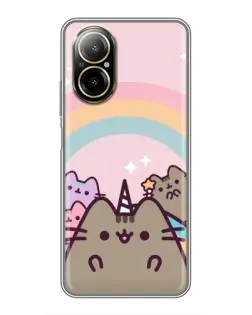 Чехол для Realme C67 с картинкой «Единорог Pusheen»