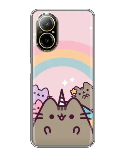 Чехол для Realme C67 с картинкой «Единорог Pusheen»