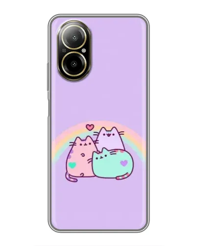Чехол для Realme C67 с картинкой «Радужные Пушины»