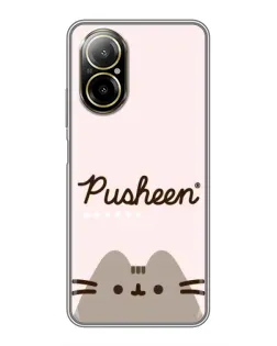 Чехол для Realme C67 с картинкой «Pusheen логотип»