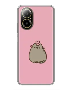 Чехол для Realme C67 с картинкой «Pusheen сердце»