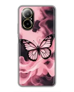 Чехол для Realme C67 с картинкой «Бабочка в дыму»