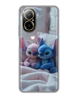 Чехол для Realme C67 с картинкой «Плюшевые Стич Ангел»