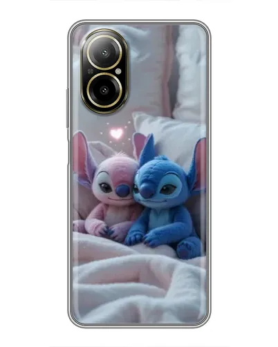 Чехол для Realme C67 с картинкой «Плюшевые Стич Ангел»
