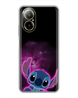 Чехол для Realme C67 с картинкой «Неоновый Stitch»