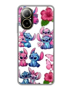 Чехол для Realme C67 с картинкой «Стикеры Stitch и Angel»