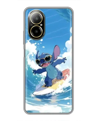 Чехол для Realme C67 с картинкой «Стич на волне»