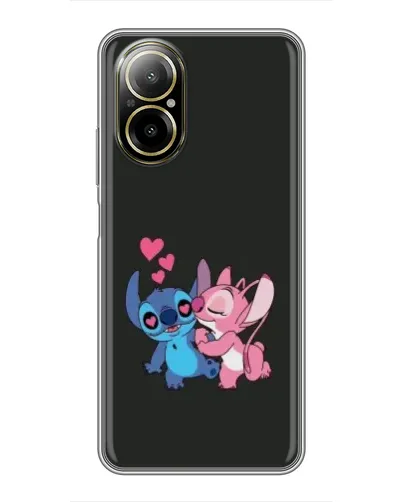 Чехол для Realme C67 с картинкой «Анжел целует Стича»