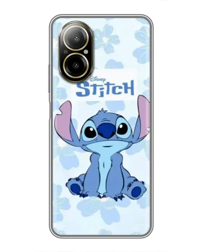 Чехол для Realme C67 с картинкой «Stitch среди цветов»