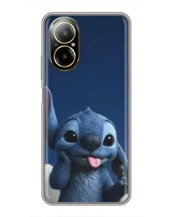 Чехол для Realme C67 с картинкой «Стич в облаках»