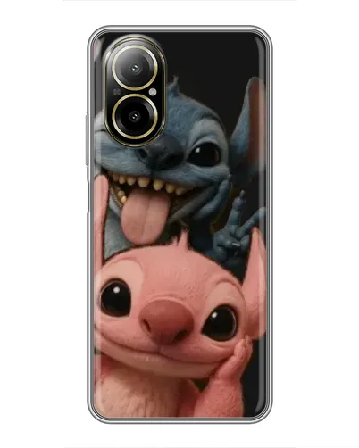 Чехол для Realme C67 с картинкой «Стич и Ангел»