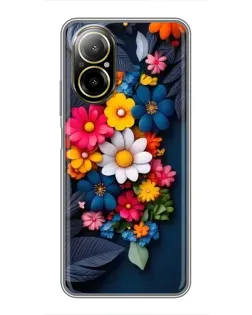 Чехол для Realme C67 с картинкой «Цветочная феерия»